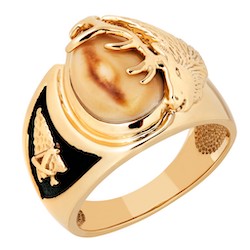 Men&#39;s Elk Ivory Ring - Arrowhead