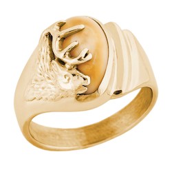 Men's Elk Ivory Ring - Saratoga