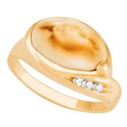 Men's Elk Ivory and Diamond Ring - Sierra