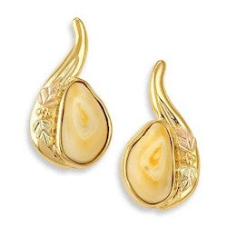 Black Hills Gold Elk Ivory Powder River Earrings (IS30048 / I30048)