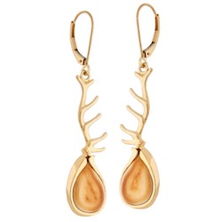 Black Hills Gold Elk Ivory Herd Earrings