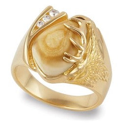 Men&#39;s Elk Ivory Ring - Glacier