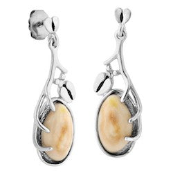Black Hills Gold Sterling Silver Elk Ivory Earrings (IS30412CC)