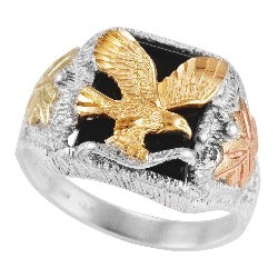 Men's Black Hills Gold Onyx Eagle Ring (G1385OX / MR1385OX)