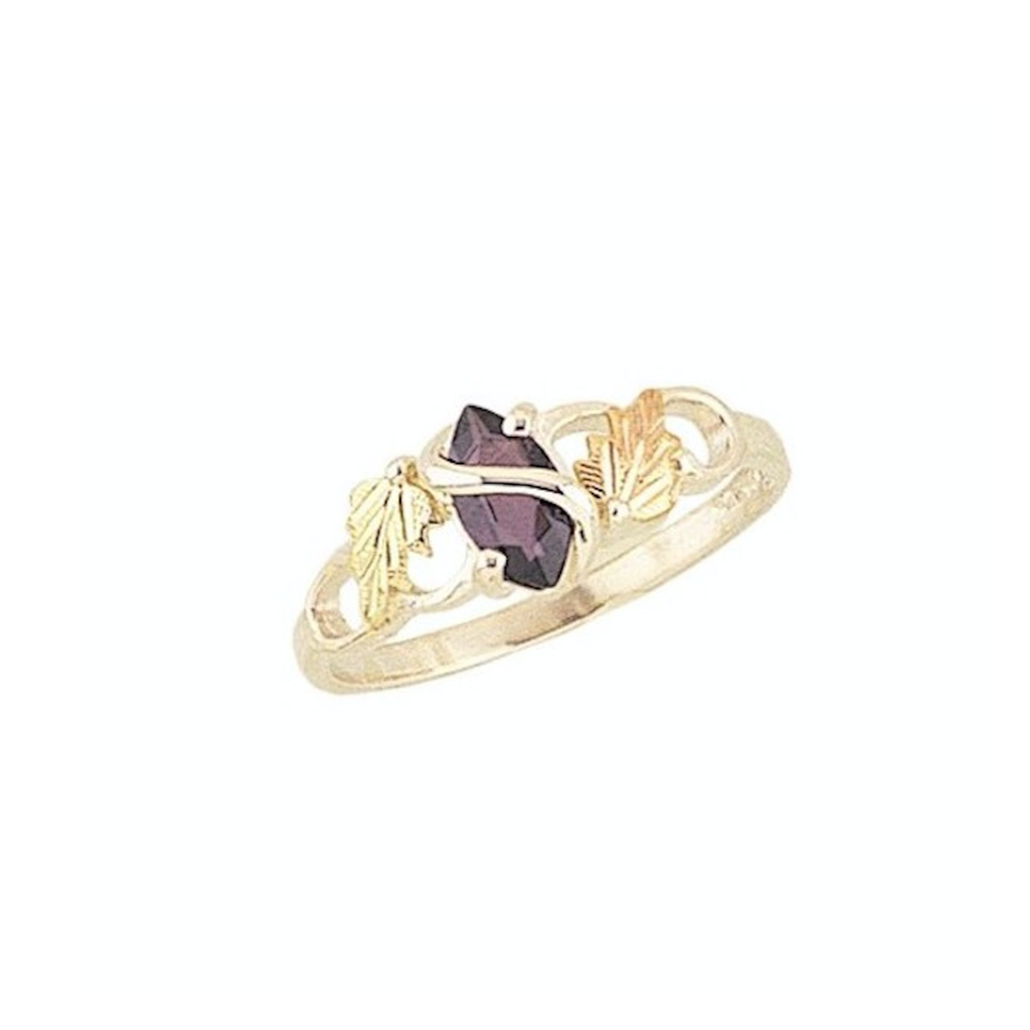 Black Hills Gold Silver Birthstone Ring