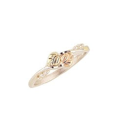 Black Hills Gold Silver Ladies Leaf Ring