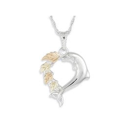 Black Hills Gold Silver Dolphin Necklace