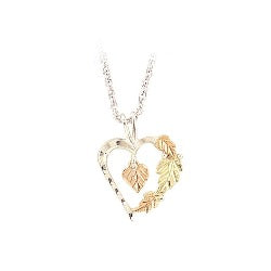 Black Hills Gold Silver Heart Necklace