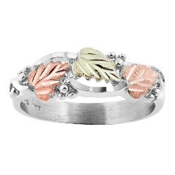 Black Hills Gold Silver Ladies Leaf Ring