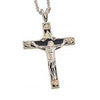 Black Hills Gold Silver Antiqued Crucifix Necklace (MR2683)