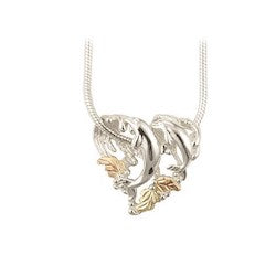 Black Hills Gold Silver Dolphin Necklace