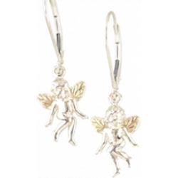 Black Hills Gold Silver Angel Earrings