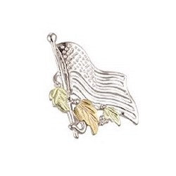 Black Hills Gold Silver American Flag Pin