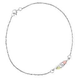 Black Hills Gold Silver Leaf Anklet