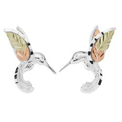 Black Hills Gold Silver Hummingbird Earrings or Necklace (MRC50297-GS / MRC25221-GS)