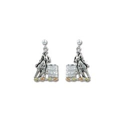 Black HIlls Gold Silver Barrel Racer Earrings