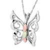 Black Hills Gold Silver Butterfly Necklace (MRLPE20536)