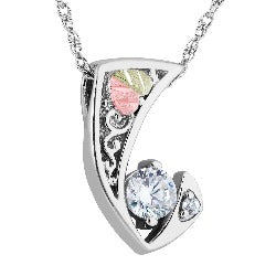 Black Hills Gold Silver CZ Necklace