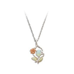 Black Hills Gold or Sterling Silver Rose Opal Necklace