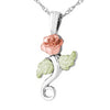 Black Hills Gold Silver Rose Necklace (2MRLPE3744)