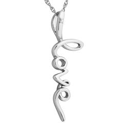 Silver Elegance Sterling Silver Love Pendant