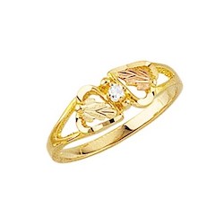 Black Hills Gold Diamond Hearts Promise Ring (G1143D)