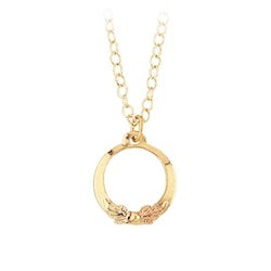 Black Hills Gold Eternity Circle Leaf Necklace