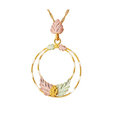 Gold Double Eternity Circle Necklace (2G2131LD)
