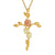 Black Hills Gold or Silver Rose Cross Necklace