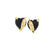 Black Hills Gold Onyx Heart Earrings