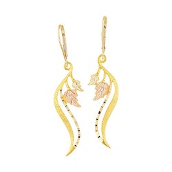 Black Hills Gold Leverback Leaf Earrings