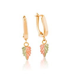 Black Hills Gold Dangle Leaf Earrings (G3419)