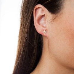 Black Hills Gold Baby&#39;s Cross Earrings