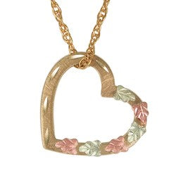 Gold floating heart necklace sales