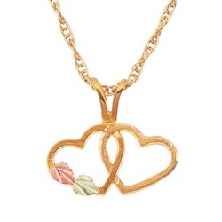 Black Hills Gold Double Heart Necklace