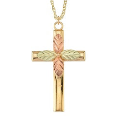 Black Hills Gold or Sterling Silver Cross Necklace