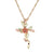 Black Hills Gold or Silver Rose Cross Necklace