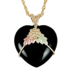 Black HIlls Gold Onyx Heart Necklace (2GC2631O)