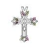 Black Hills Gold or Silver Birthstone Cross Necklace  - 2 to 7 stones (MRC2966 / GC2966)
