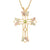 Black Hills Gold or Silver Birthstone Cross Necklace - 2 to 7 stones