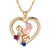 Black Hills Gold Heart Birthstone Necklace - 1 to 6 Stones