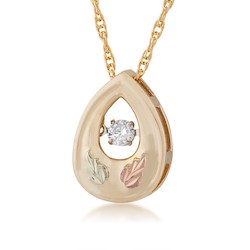 Black Hills Gold Tear Glimmer Diamond Necklace