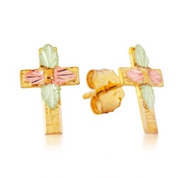 Black Hills Gold Cross Earrings