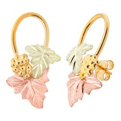 Black Hills Gold Leaf Earrings (GLA124P)