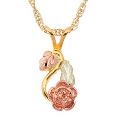 Black Hills Gold Rose Necklace