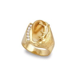 Men&#39;s Elk Ivory and Diamond Ring - Cascade