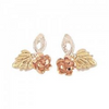 Black Hills Gold Silver Rose  Earrings