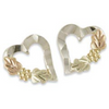 Black Hills Gold Silver Heart  Earrings