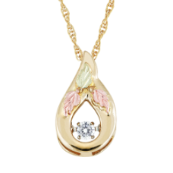 Black Hills Gold Glimmer Diamond Tear Drop Necklace
