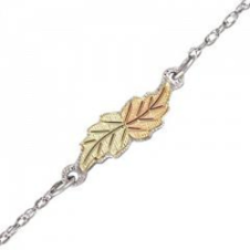 Black Hills Gold Silver Leaf Anklet